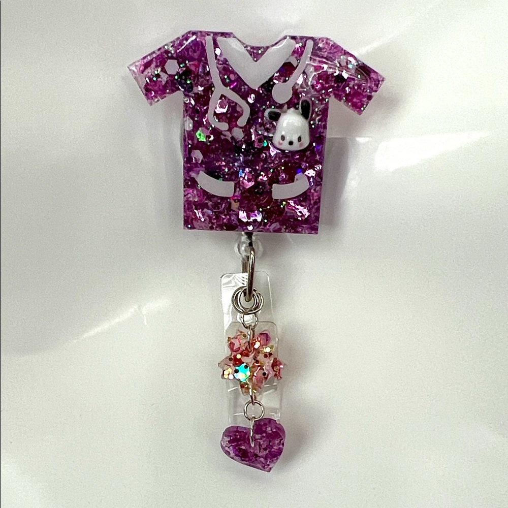 New Pochacco Purple Glitter Nurse Outfit cure Charm